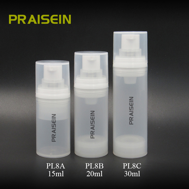 Eco friendly 15ml 20ml 30ml refillable plastic PP essence bottle airless lotion pump bottle skin care packaging