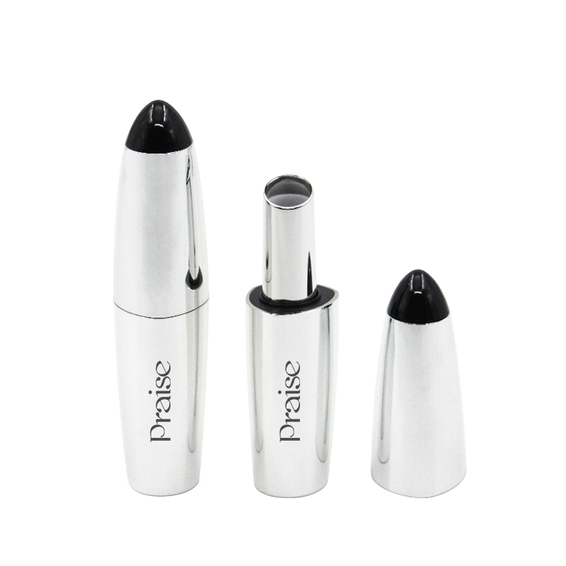 Smooth magnetic buckle empty lipstick tube, unique bullet-shaped plastic lipstick shell container packaging material