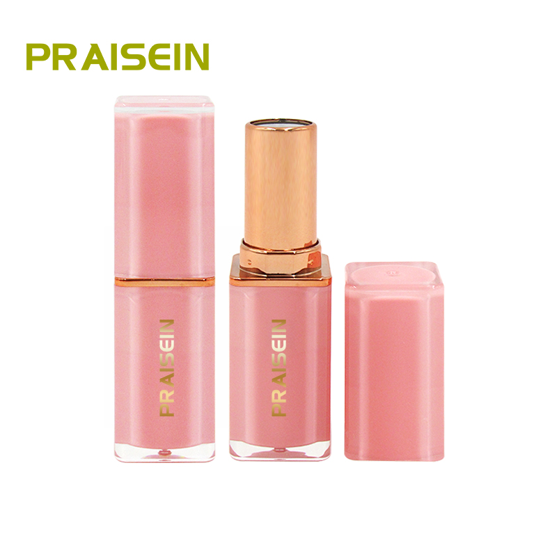 Wholesale square cosmetic lipstick containers refillable pink lipstick tubes