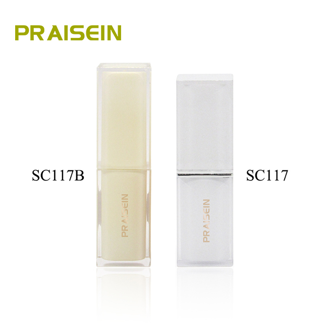 OEM customization square empty lipstick tube packaging 4g transparent shell plastic lipstick container