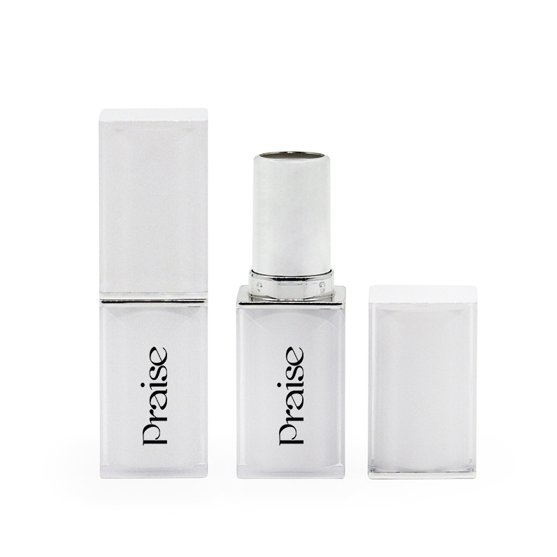 OEM customization square empty lipstick tube packaging 4g transparent shell plastic lipstick container