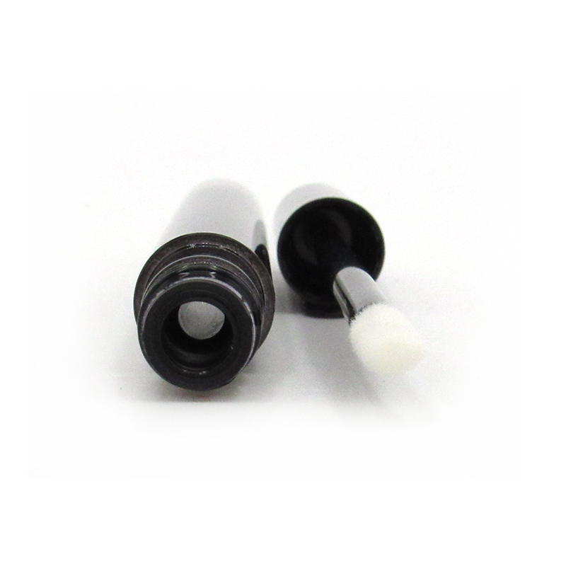 Best price custom cosmetic plastic container, round black gradient lip gloss tube with rubber bottle stopper wholesale packaging