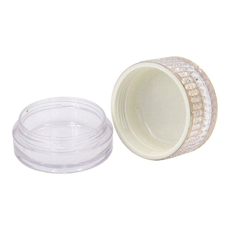 Fashion acrylic loose powder case packaging 30g round plastic cosmetics powder container custom, can be changed into cream jar