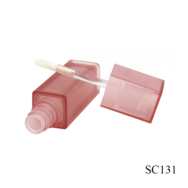 6ml square empty lip gloss container reusable clear frosted plastic lip gloss tube, cosmetic packaging manufacturers custom