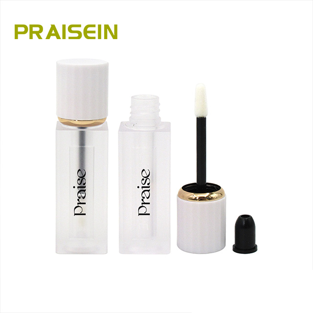 Thick wall lip gloss tube square transparent container 2ml makeup plastic lip gloss bottle packaging own brand