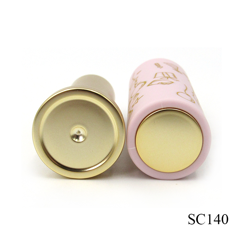 Manufacturers wholesale rubber paint shell plastic empty round lipstick tube cosmetic packaging custom pattern