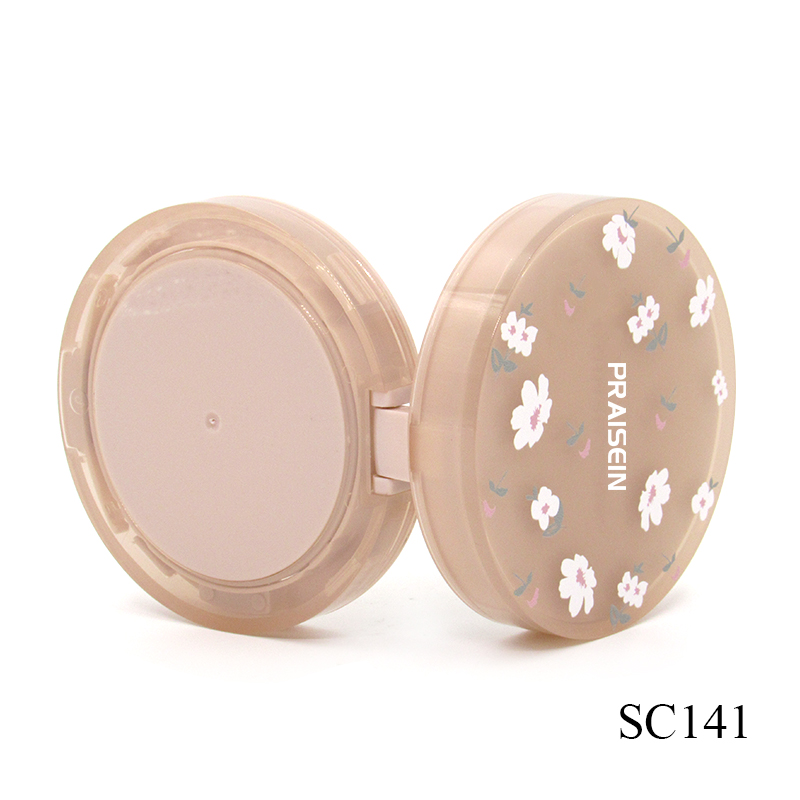 Round liquid foundation container packaging cosmetics plastic air cushion BB cream foundation case powder compact case