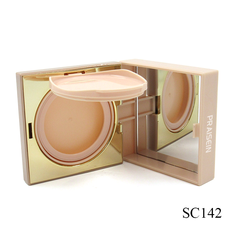 Wholesale cosmetics container empty BB cream air cushion case square plastic foundation case empty powder compact case