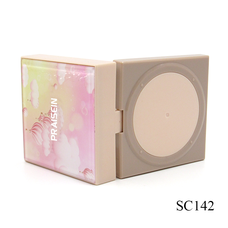 Wholesale cosmetics container empty BB cream air cushion case square plastic foundation case empty powder compact case