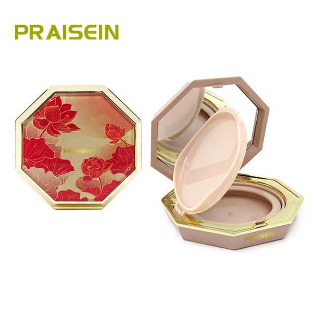 Cosmetics foundation compact case wholesale empty plastic octagonal shape air cushion CC cream case