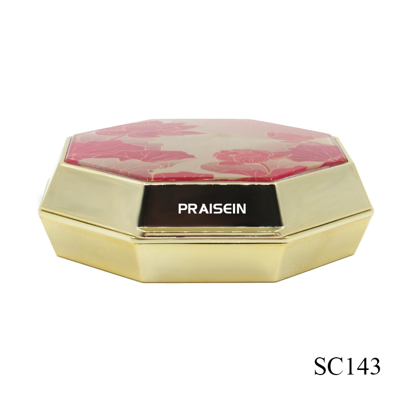 Cosmetics foundation compact case wholesale empty plastic octagonal shape air cushion CC cream case