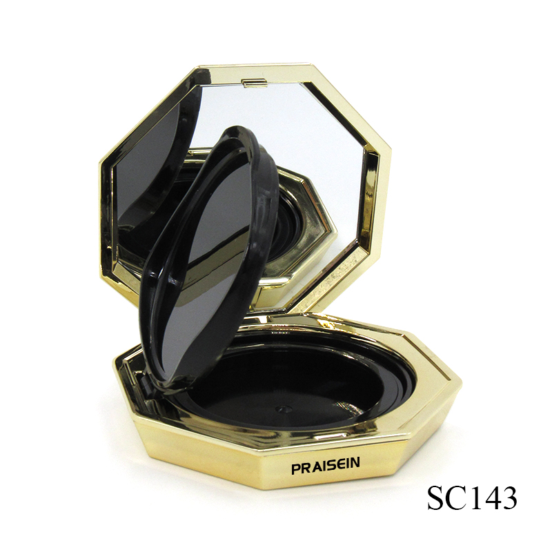 Cosmetics foundation compact case wholesale empty plastic octagonal shape air cushion CC cream case