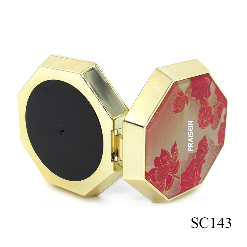 Cosmetics foundation compact case wholesale empty plastic octagonal shape air cushion CC cream case