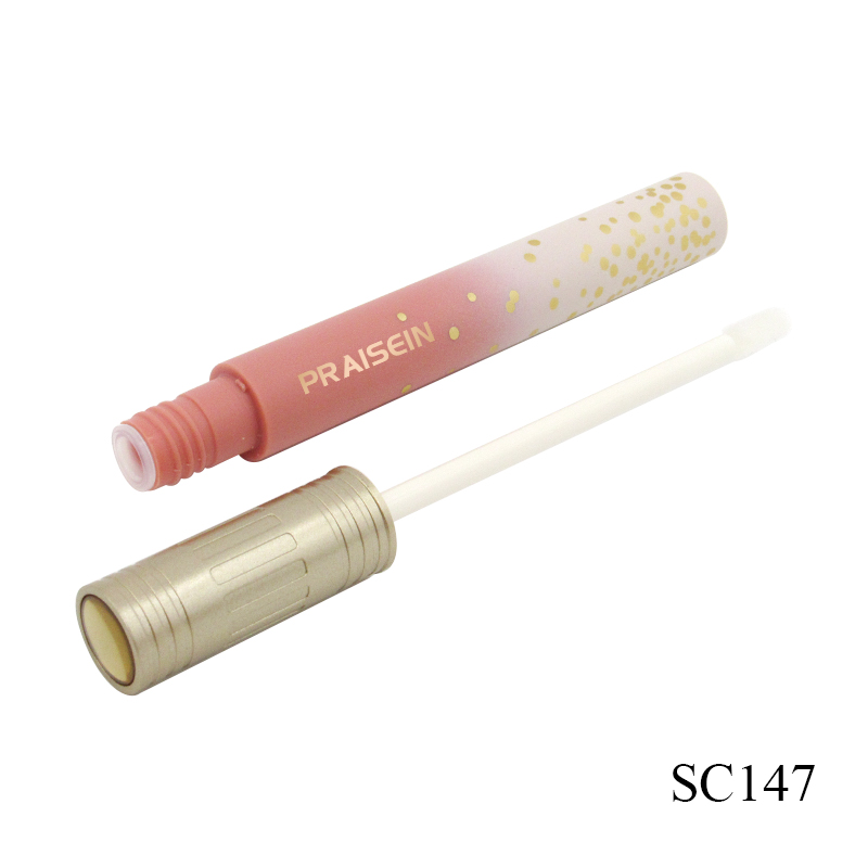 Factory manufactures cosmetic lip gloss tube replaceable brush plastic packaging 2.5ml round empty mascara tube