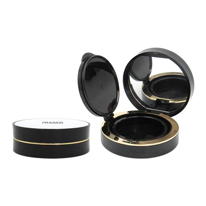 Empty cosmetic foundation packaging white black magnet air cushion BB cream container round plastic case packaging