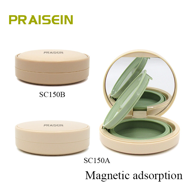 High quality empty cosmetic air cushion container custom label circular magnet air cushion concealer foundation case