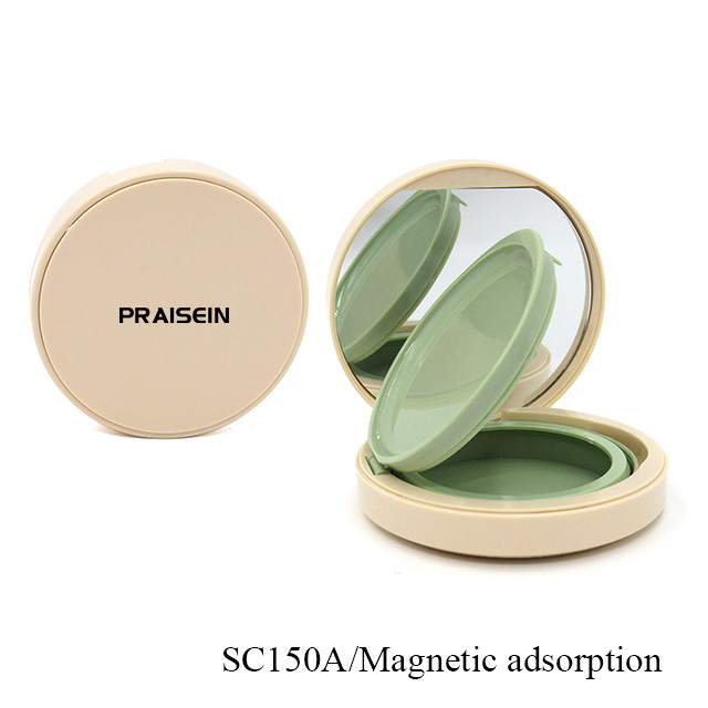 High quality empty cosmetic air cushion container custom label circular magnet air cushion concealer foundation case