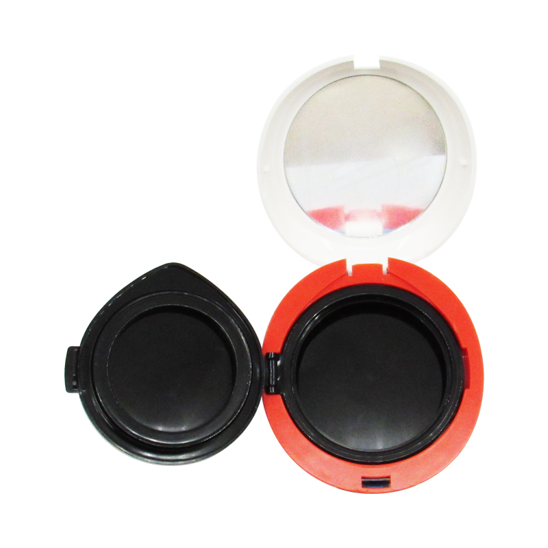 Portable oval cosmetic plastic air cushion BB cream case two-sided design concealer air cushion powder container wholesale