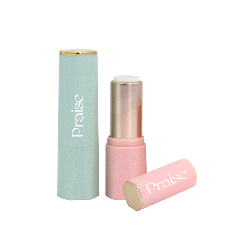 Plastic products cosmetics lipgloss tube packaging, rubber lacquer shell hexagonal empty lipstick container custom color