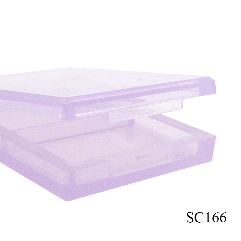 2-colorclear eye shadow blush palette custom color square plastic flip type empty eye shadow case cosmetics packaging