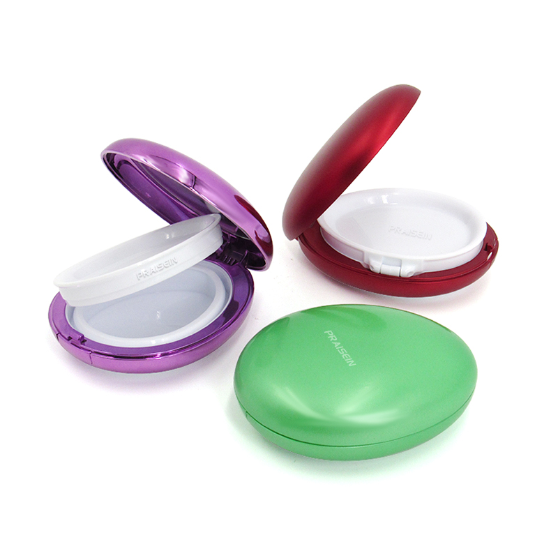 Customized new magnetic adsorption air cushion case cosmetic packaging oval plastic concealer liquid foundation container