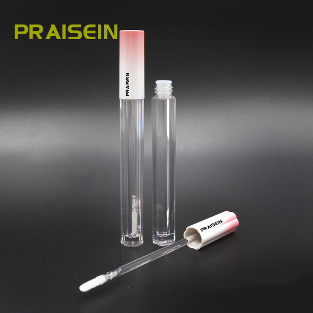 3ml Flower-shaped simple plastic lip gloss container with wand custom label plastic cosmetic packaging tube