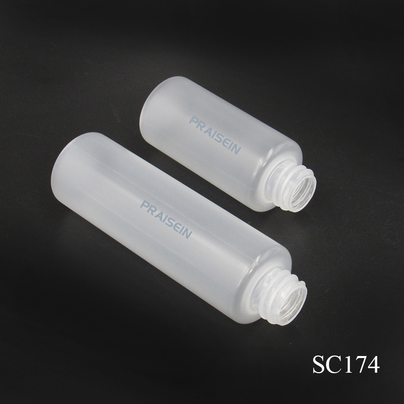 Wholesale price 30ml/50ml capacity plastic essence bottle packaging square cosmetic lotion bottle with pump