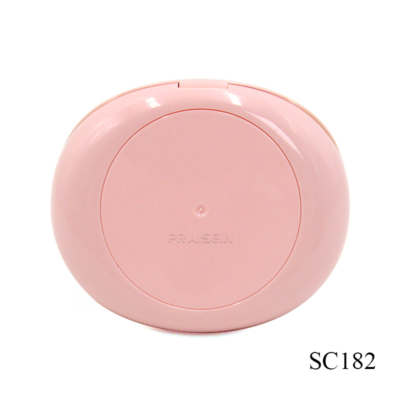 Own brand empty pink fillable air cushion compact case with mirror plastic BB air cushion case