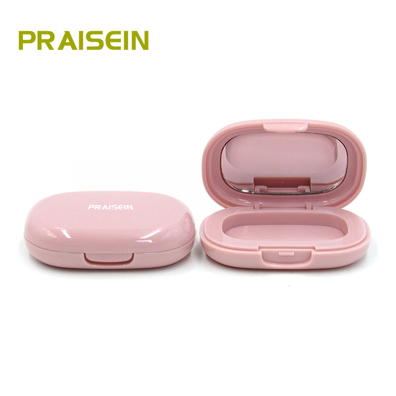 Eye shadow case custom supplier cosmetic packaging pink plastic blush container