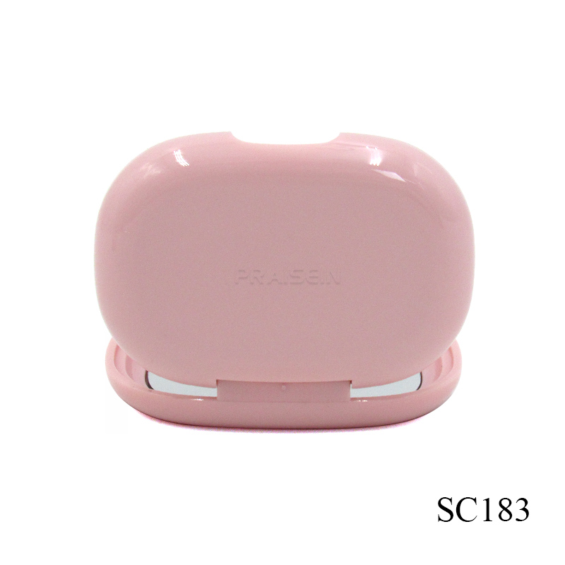 Eye shadow case custom supplier cosmetic packaging pink plastic blush container