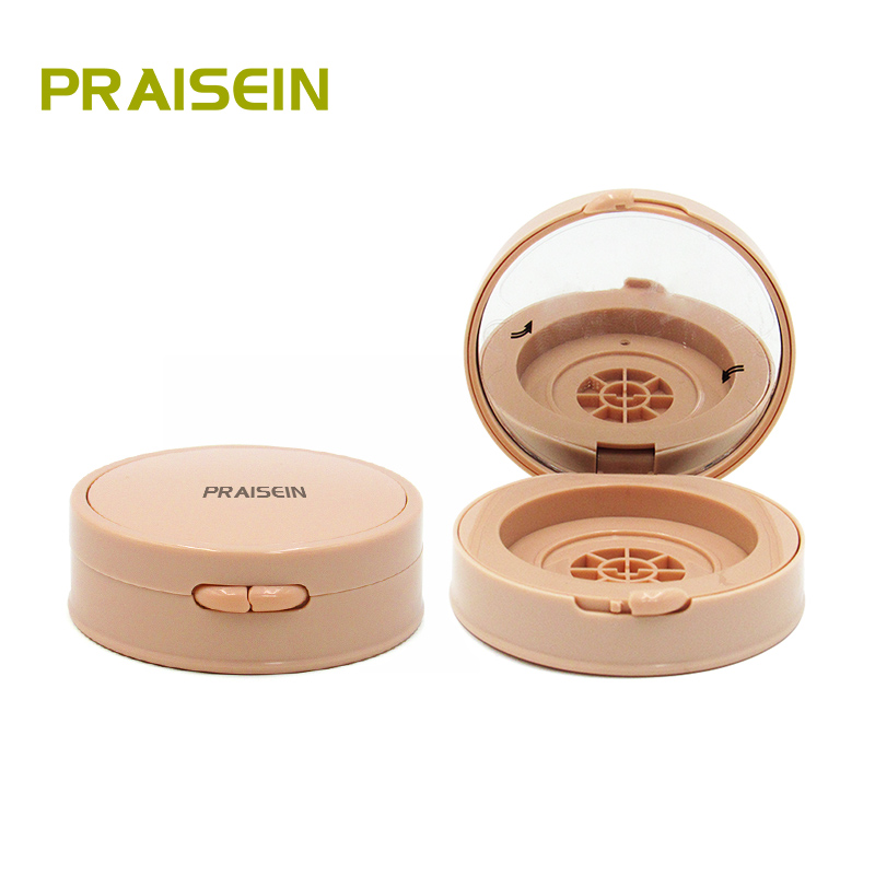 Clamshell-type round blush packaging mini cosmetic eye shadow case