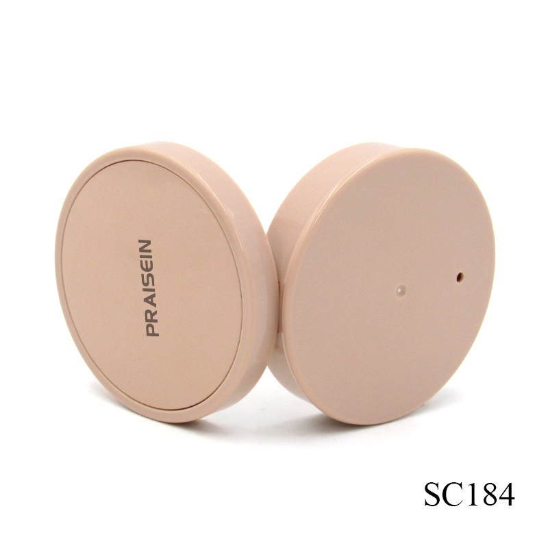 Clamshell-type round blush packaging mini cosmetic eye shadow case