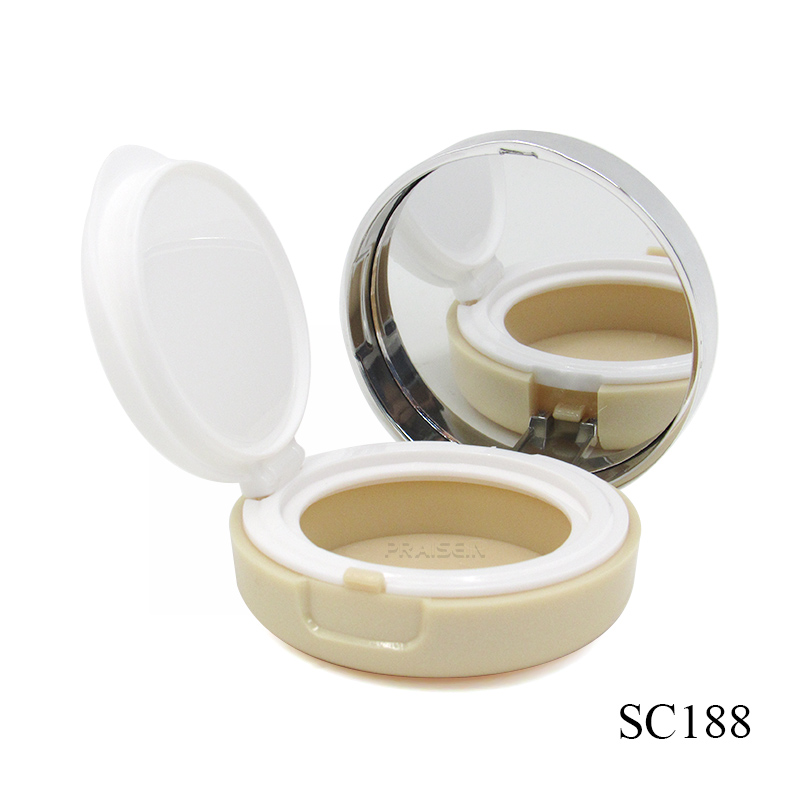 PRAISEIN Custom Round BB Air Cushion Compact Empty plastic Mini Air cushion case with mirror