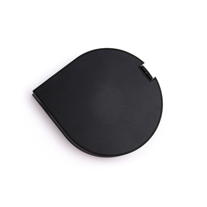 Cosmetic packaging manufacturer black plastic powder compact case, water droplet shape monochrome blush container