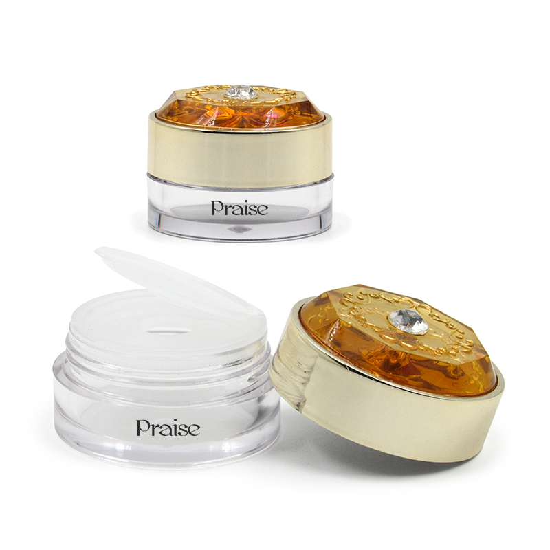 Round double-layer diamond-encrusted plastic eye cream bottle 7g12g lip mask Empty cream jar, multi-function cream box cosmetic