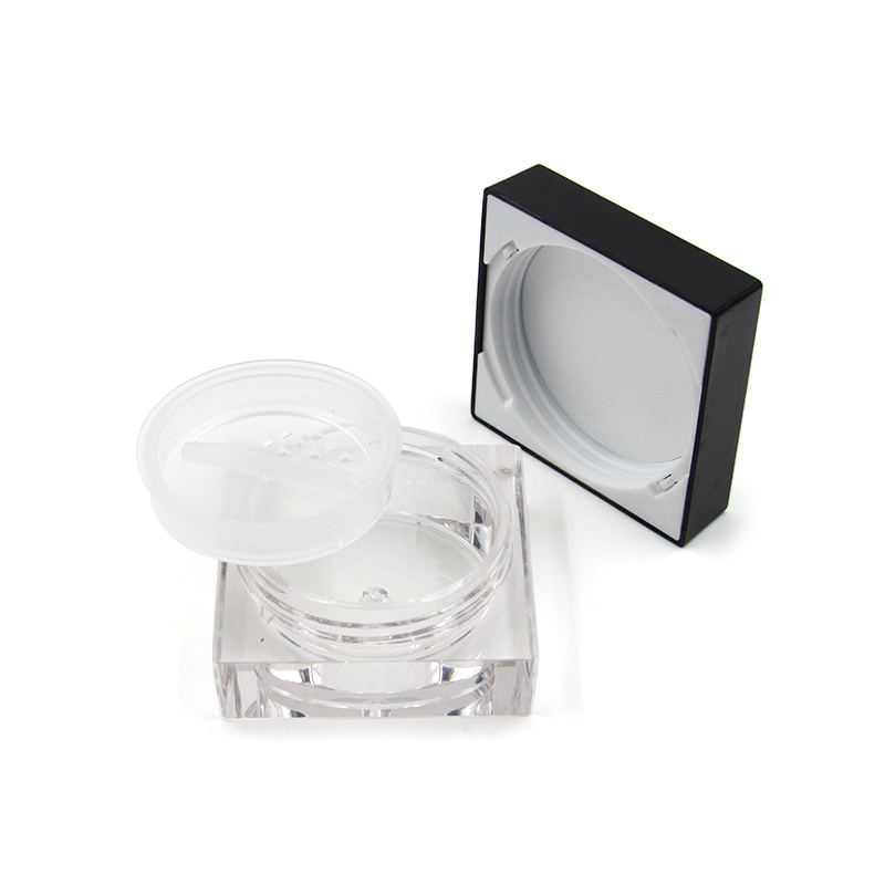 15g Environmental friendly square plastic empty clear powder container cosmetics case packaging custom private label