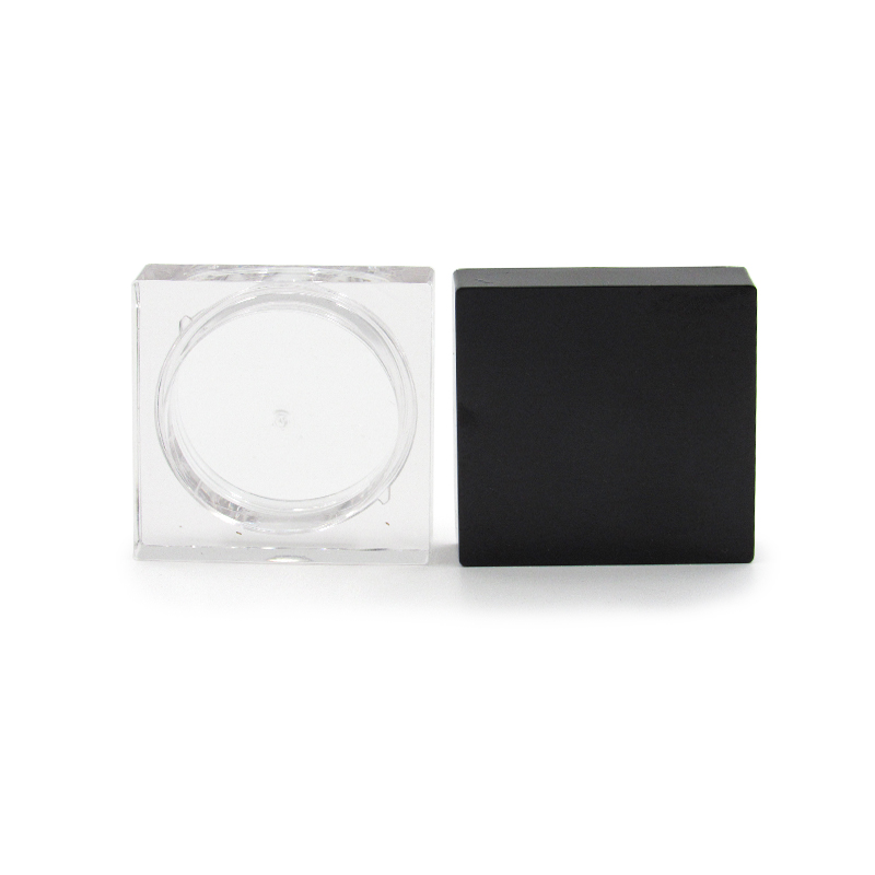 15g Environmental friendly square plastic empty clear powder container cosmetics case packaging custom private label