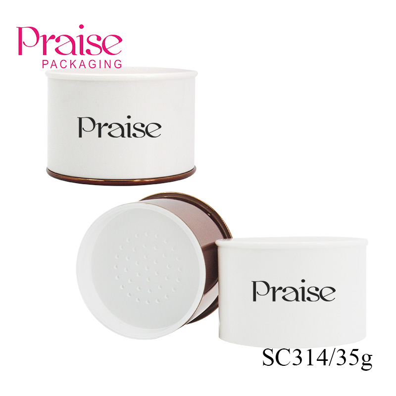 Professional production processing 35g round loose powder packaging containers, plastic cosmetics jar with cover free samples