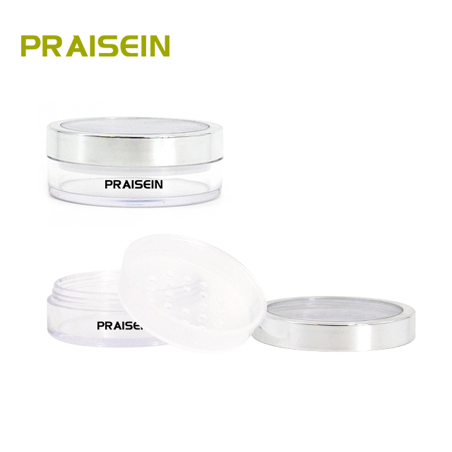 5ml Portable empty clear powder container customized private label cosmetics loose powder case sample plastic packaging