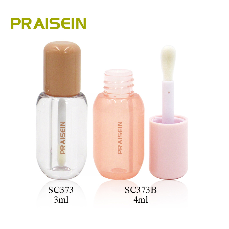 New chunky lip gloss packaging container custom spray coated 3ml 4ml empty plastic lip gloss tubes