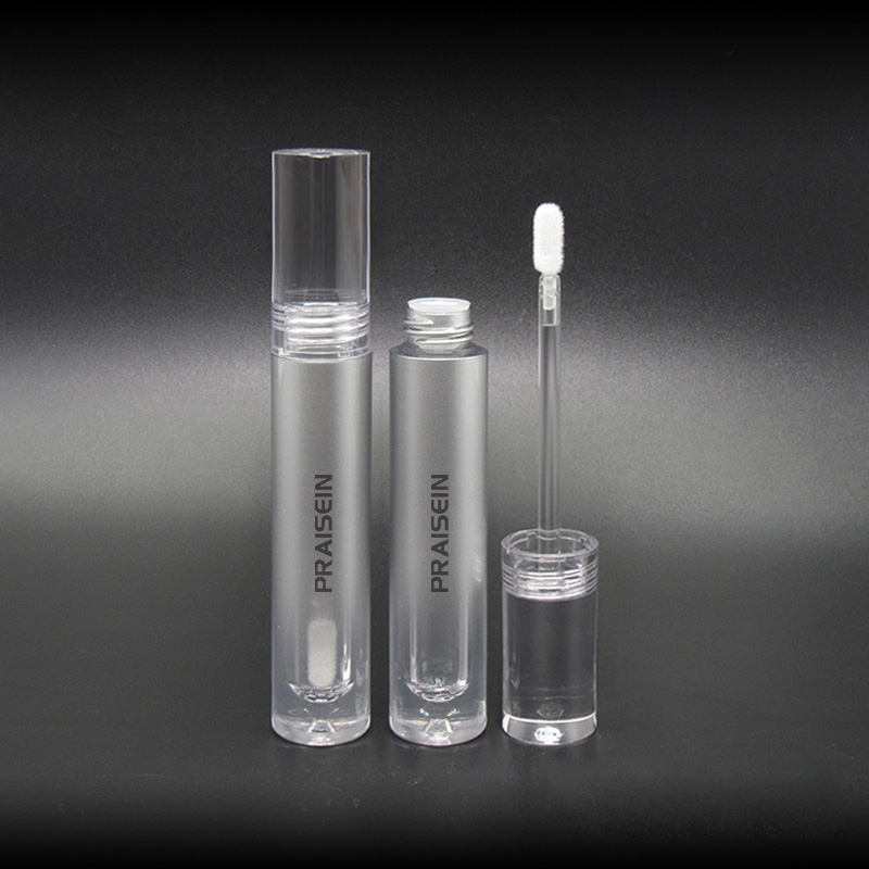 Wholesale custom label transparent lip gloss tube with wand 2ml 3ml 4ml round transparent packaging empty lip gloss container