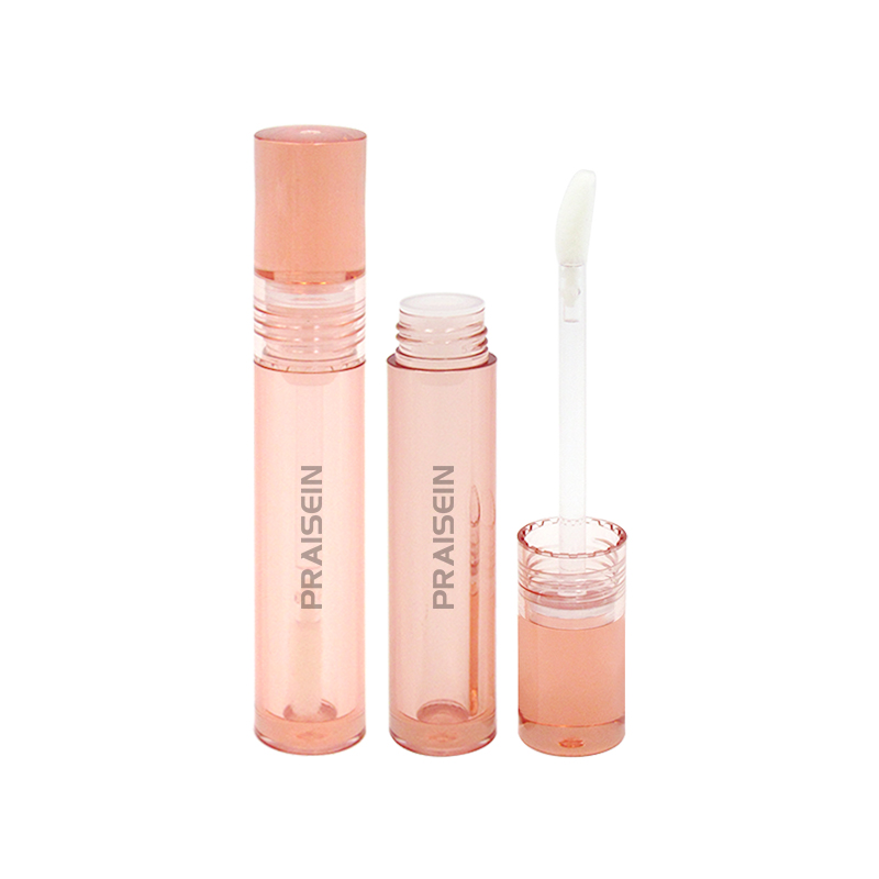 Wholesale custom label transparent lip gloss tube with wand 2ml 3ml 4ml round transparent packaging empty lip gloss container