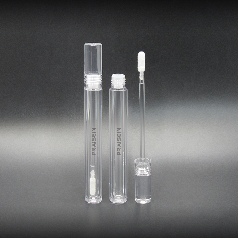 Wholesale custom label transparent lip gloss tube with wand 2ml 3ml 4ml round transparent packaging empty lip gloss container