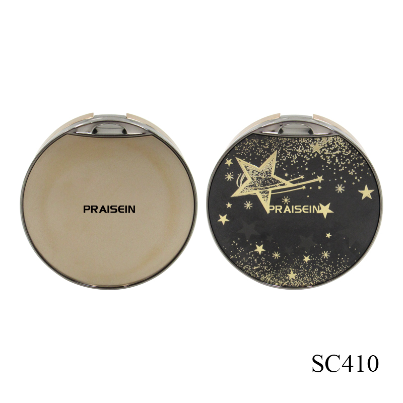 Custom pattern circular Air cushion BB cream foundation box empty plastic air cushion case with mirror sample available