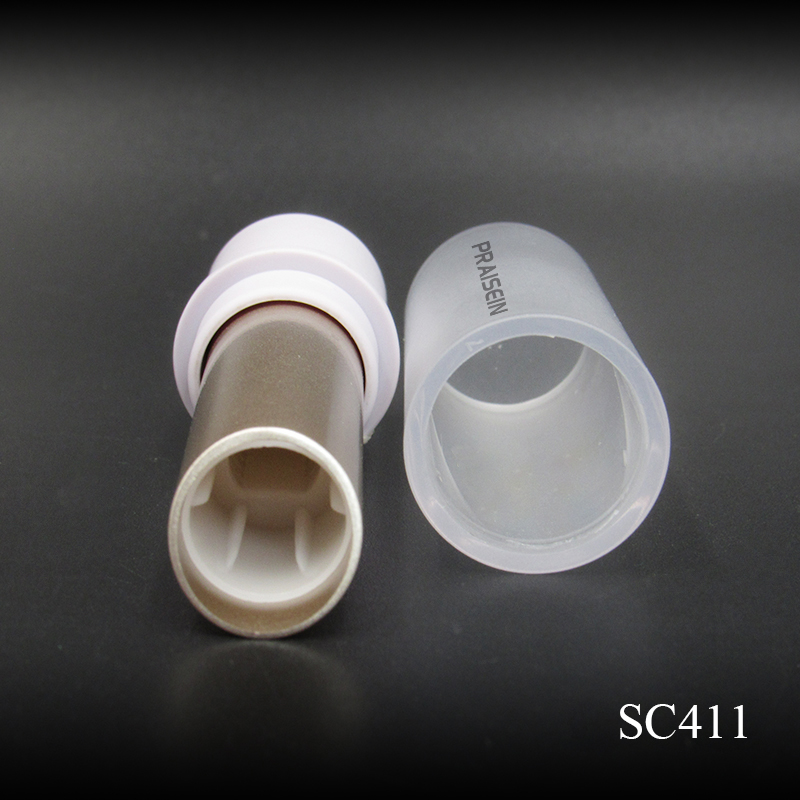 Private brand plastic cosmetic lipstick tube packaging injection round empty lipstick containers