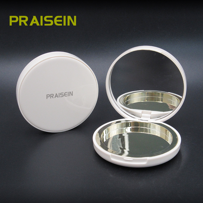 High quality plastic blush compact powder case container with mirror private label