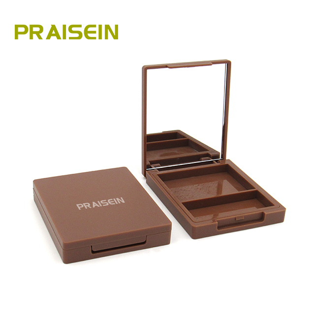 OEM ODM custom plastic empty eyeshadow case with mirror square cosmetic blush container packaging