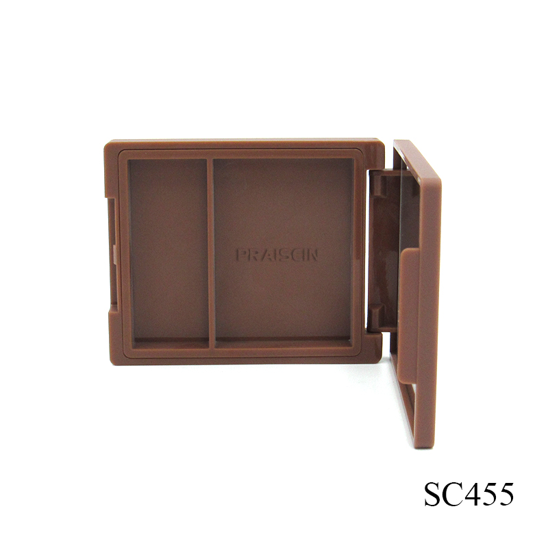 OEM ODM custom plastic empty eyeshadow case with mirror square cosmetic blush container packaging