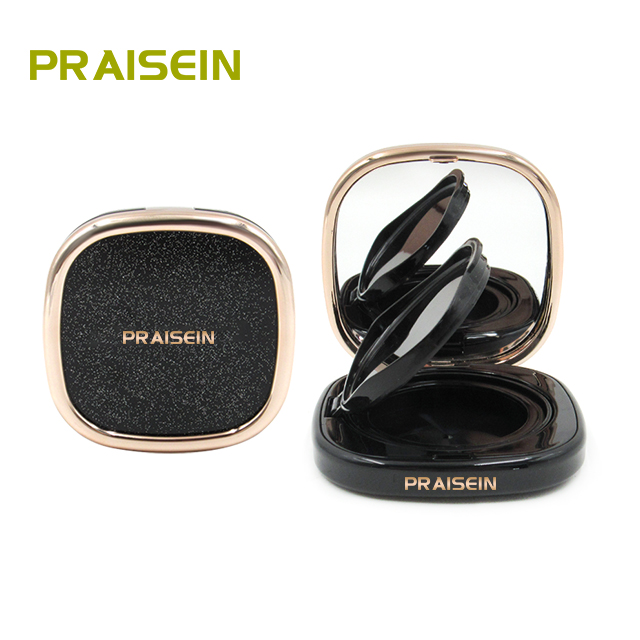 Praisein black air cushion case with mirror square air cushion foundation compact case