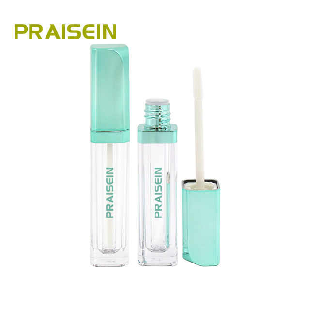 Wholesale 6ml empty lip gloss tube with brush clear plastic lipgloss tubes packaging container bottle